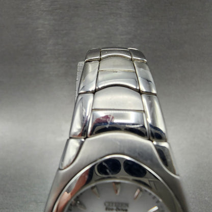 Citizen EcoDrive Watch Women 26mm White Dial Steel Date Round EW013051A Runs4