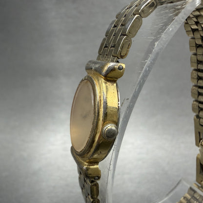 Seiko Watch Women 16mm Champagne Dial Gold Tone Oval 2Y005B59 New Battery2