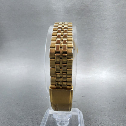 Seiko Watch Women 24mm Champagne Dial Gold Tone Daydate 7n830011 New Battery7