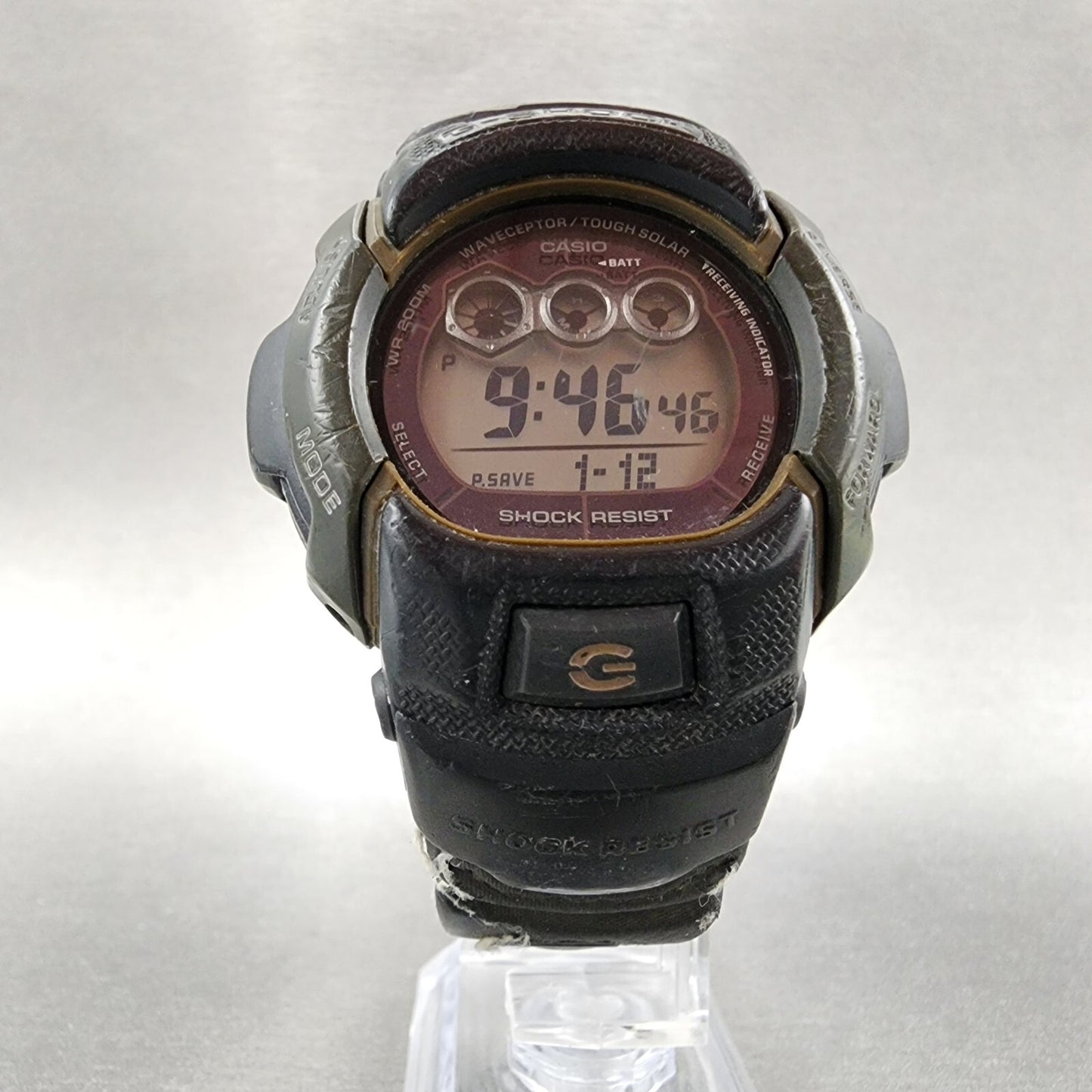 Casio G-Shock GW-002KA Watch Men 46mm Digital Black Tone Round Alarm Chron Works