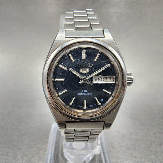 Seiko 5 Automatic Watch Women 24mm Black Dial Steel Daydate 29060341 PARTS0