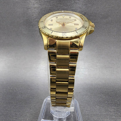 Michael Kors Tatum Watch Women 33mm Gold Dial Gold Tone Round MK6120 New Batt5