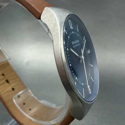 Skagen Grenen Watch Men 37mm Blue Dial Silver Tone Round SKW6852 New battery3