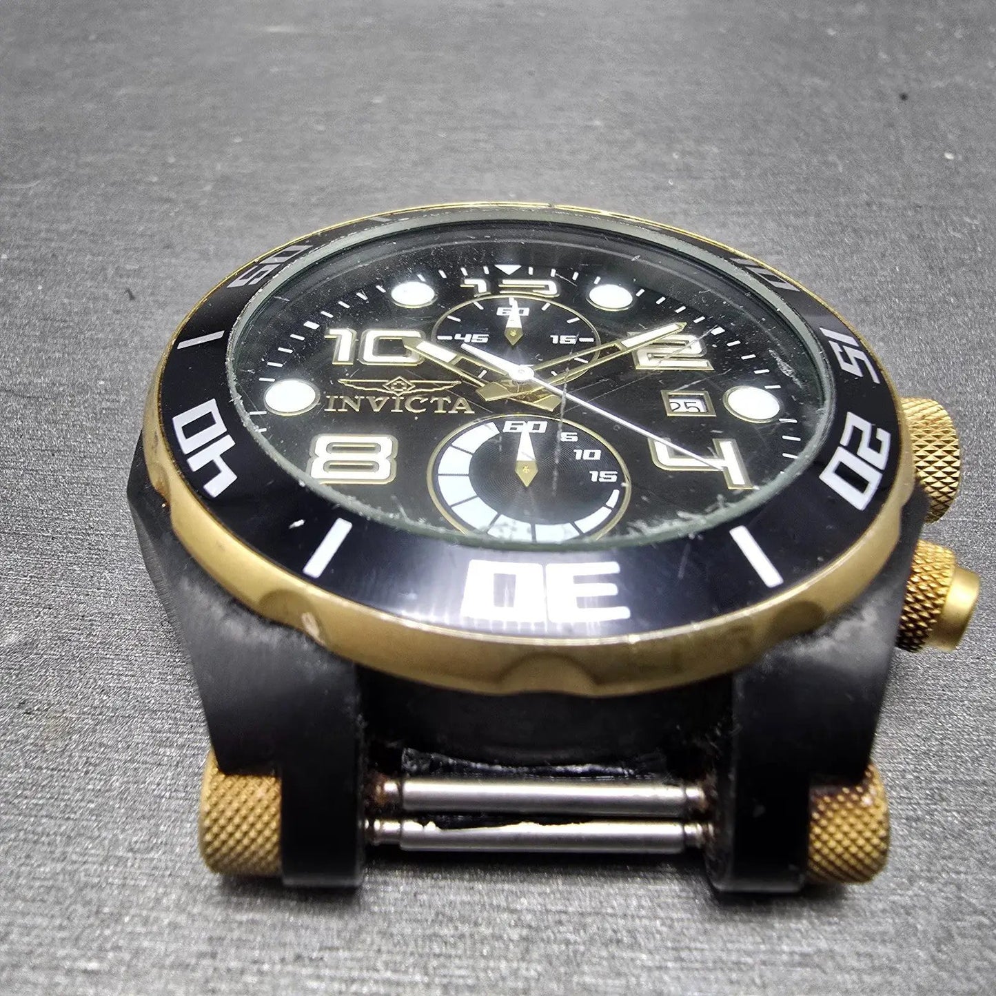 Invicta Pro Diver Chronograph Watch Men 51mm Black Dial Black Tone Date New Batt2