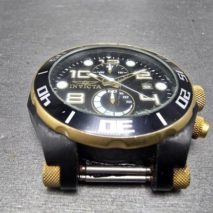 Invicta Pro Diver Chronograph Watch Men 51mm Black Dial Black Tone Date New Batt2
