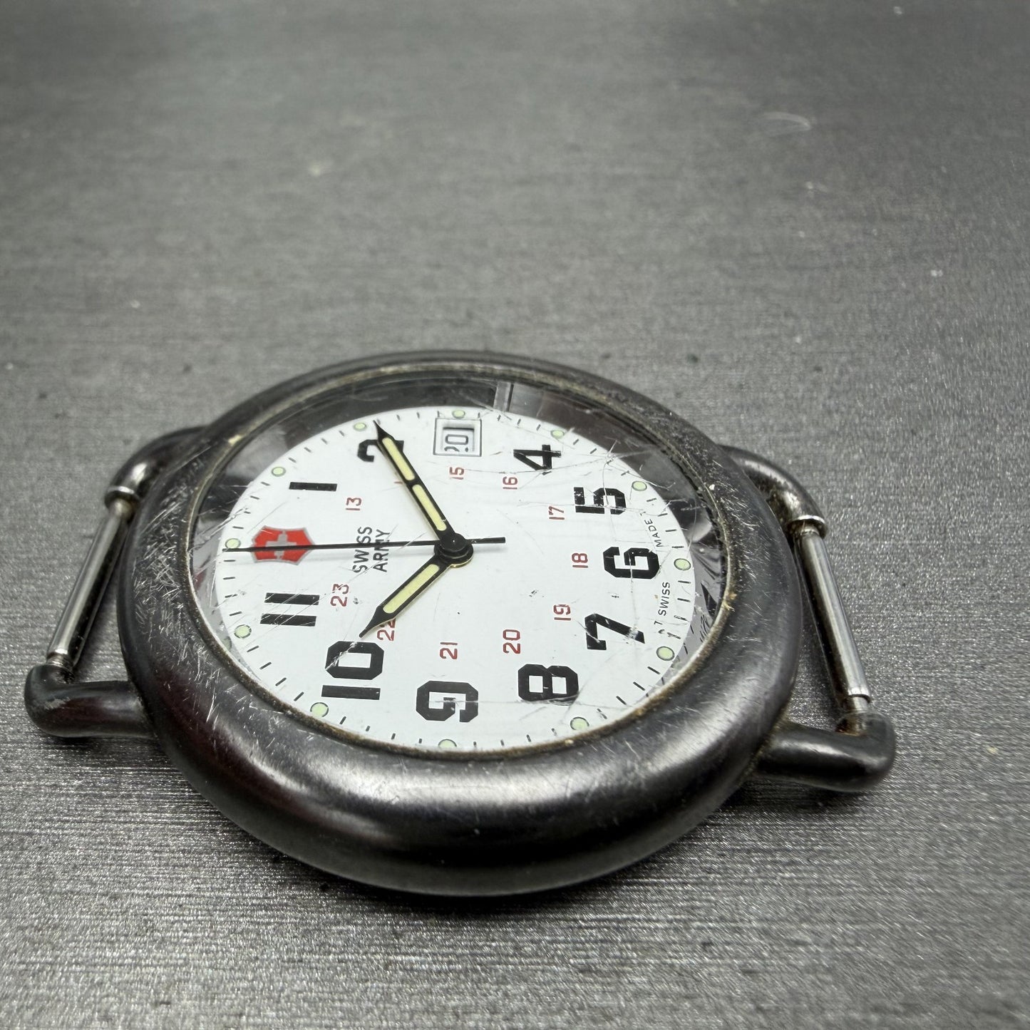 Victorinox Swiss Army Calvary Watch Men 37mm White Dial Black Tone PARTS ABCD4