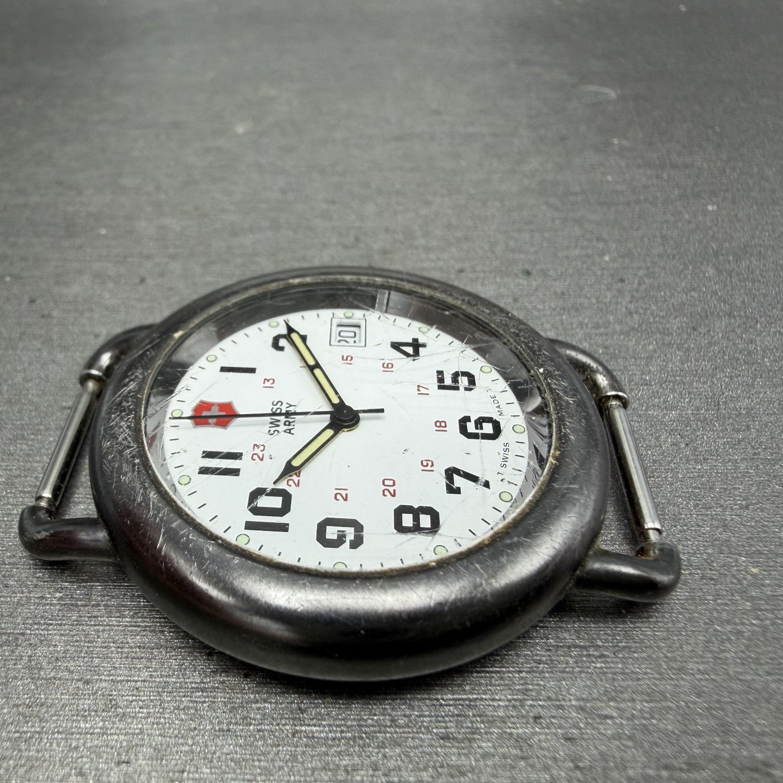 Victorinox Swiss Army Calvary Watch Men 37mm White Dial Black Tone PARTS ABCD4