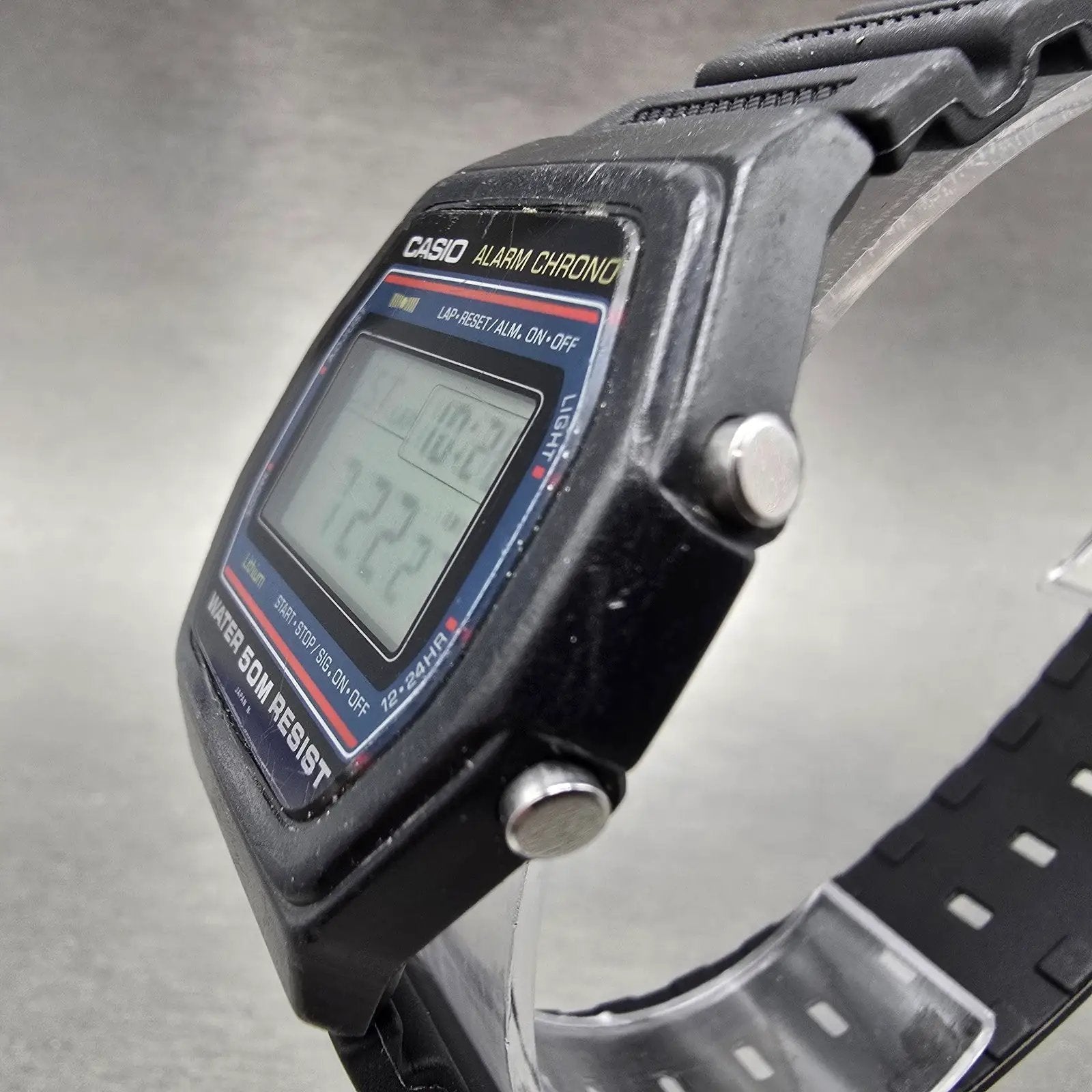 Casio W-26 Watch Men 37mm Black Alarm Chronograph Digital New Battery Vintage F2