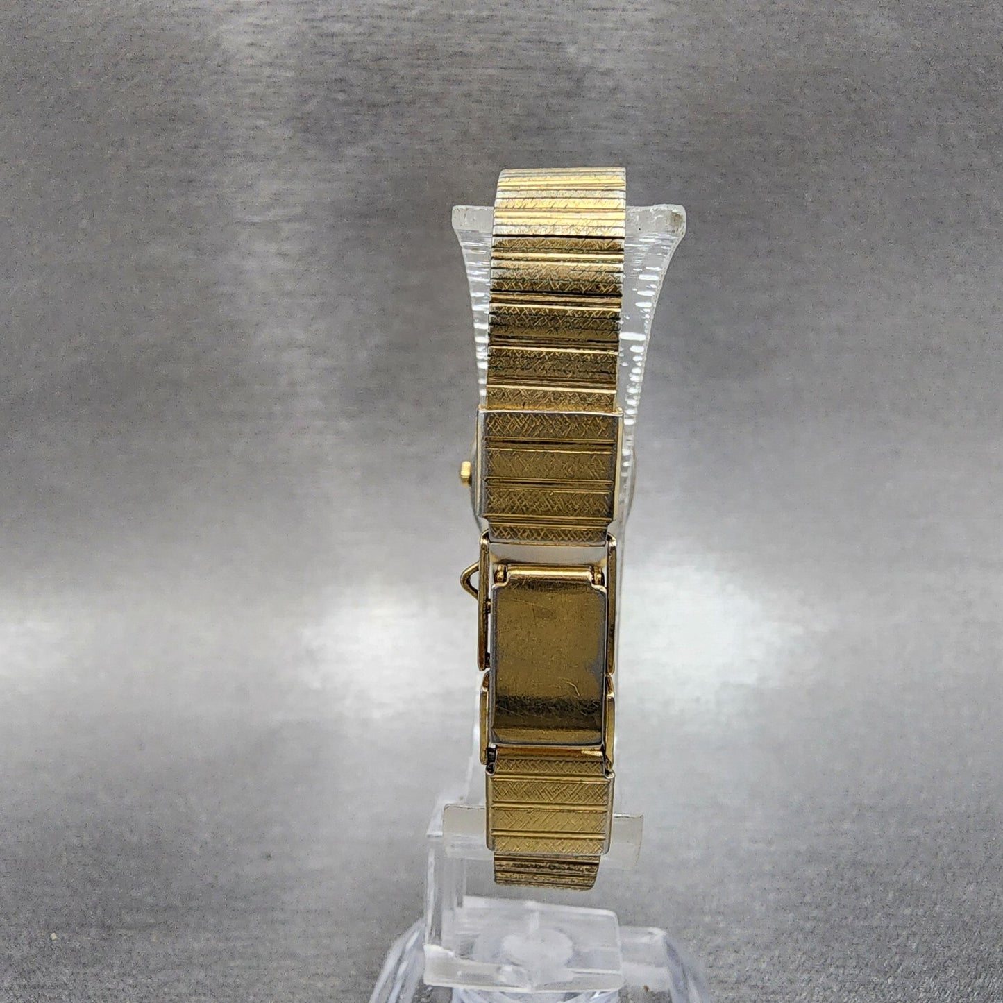 Seiko Watch Women 18mm Gold Dial Gold Tone Rectangle 73205499 New Battery7