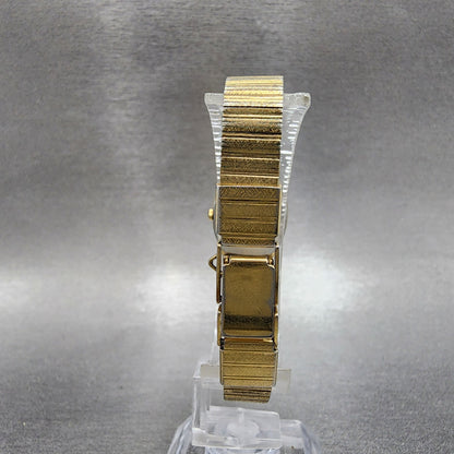 Seiko Watch Women 18mm Gold Dial Gold Tone Rectangle 73205499 New Battery7