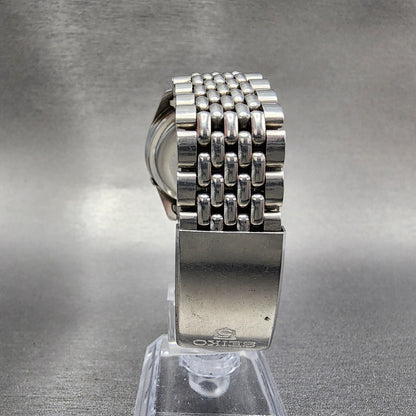 Seiko 5 Sportsmatic Watch Men 36mm Silver Dial Steel Daydate Automatic Runs7