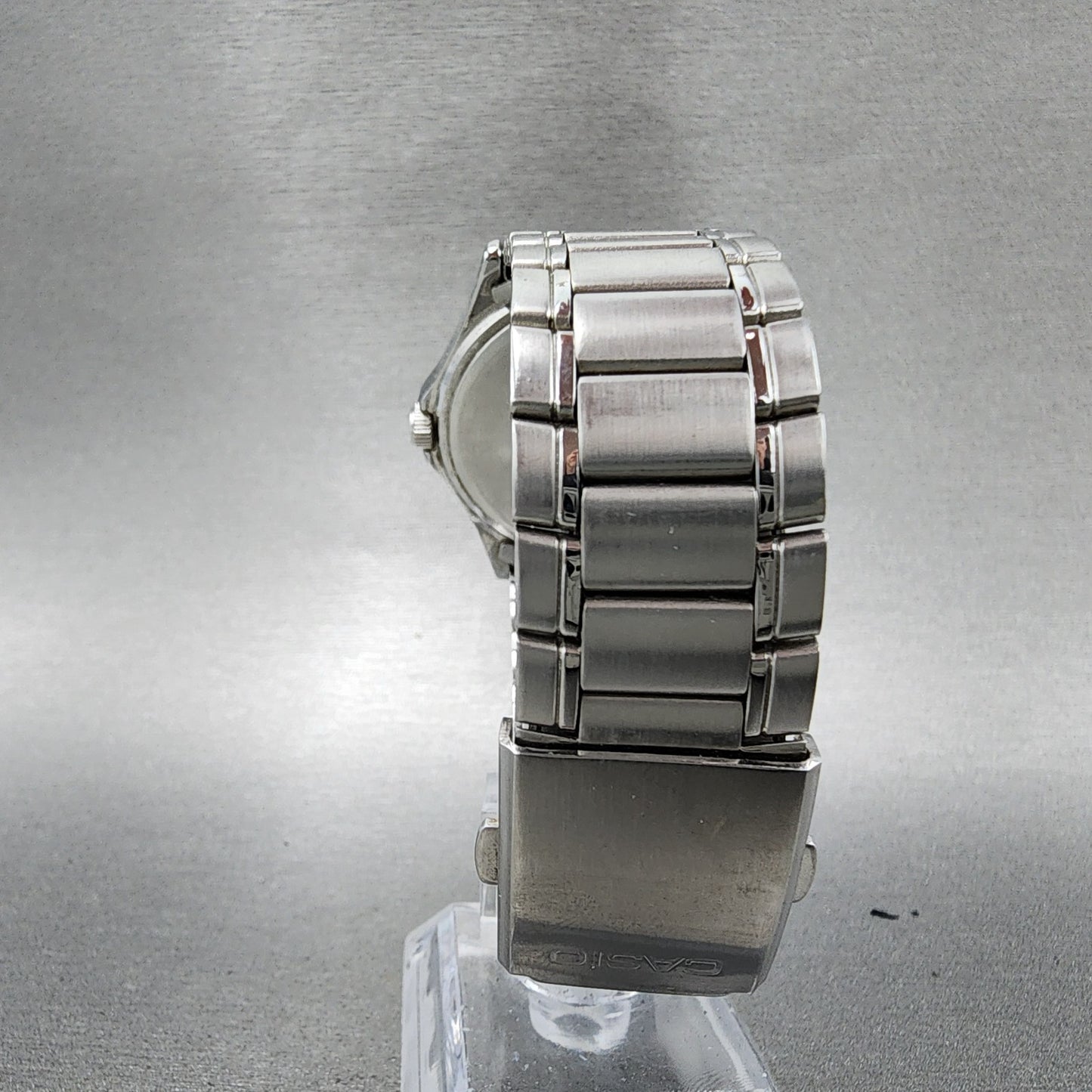 Casio Watch Men 37mm Blue Dial Silver Tone Daydate MTP1239DJ New Battery ABC1237