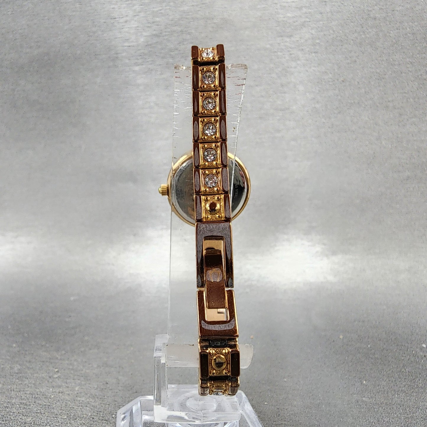 Bulova Crystal Watch Women 22mm MOP Dial Rose Gold Tone Crystal Bezel New Batt8
