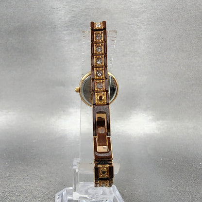 Bulova Crystal Watch Women 22mm MOP Dial Rose Gold Tone Crystal Bezel New Batt8