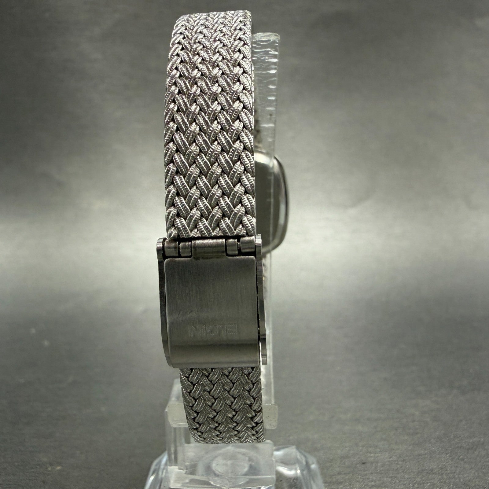 Elgin Watch Women 21mm Silver Dial Silver Tone Rectangle FK277 New Battery VTG7