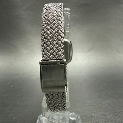 Elgin Watch Women 21mm Silver Dial Silver Tone Rectangle FK277 New Battery VTG7