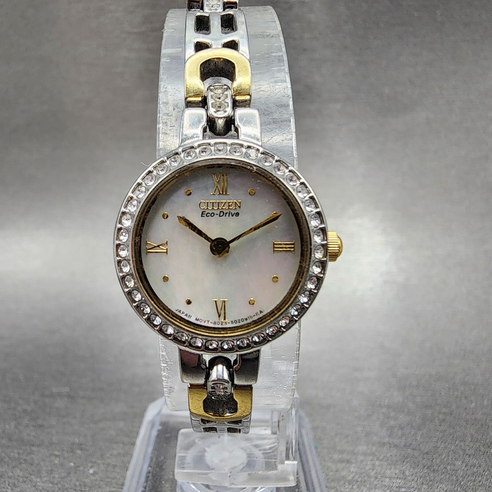 Citizen EcoDrive Watch Women 21mm MOP Dial Two Tone Round B023S011043 Runs0