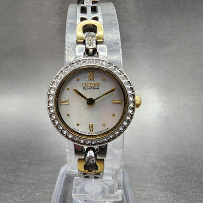 Citizen EcoDrive Watch Women 21mm MOP Dial Two Tone Round B023S011043 Runs0