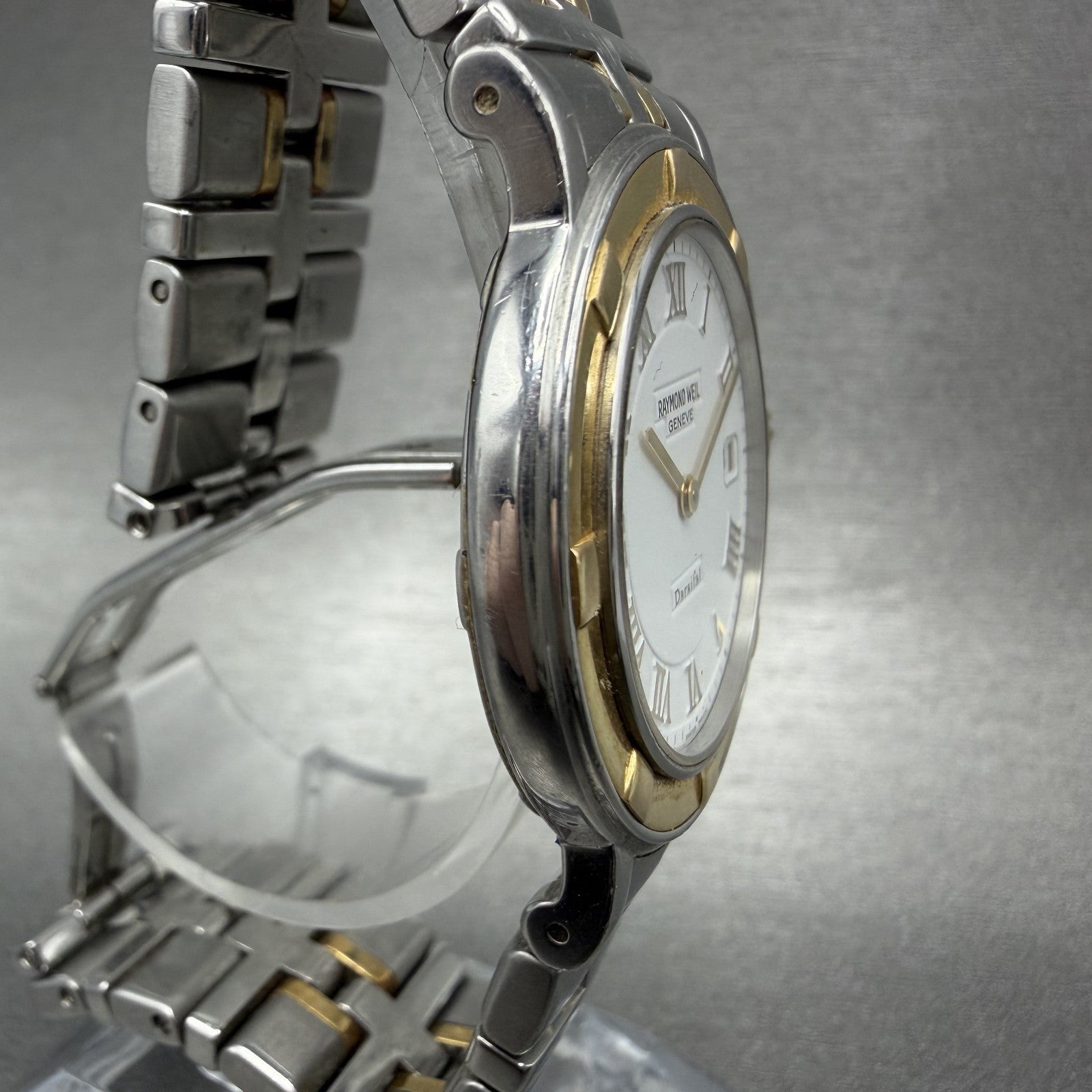 Raymond Weil Parsifal Watch Men 35mm White Dial Two Tone Date Round New Bat 95303