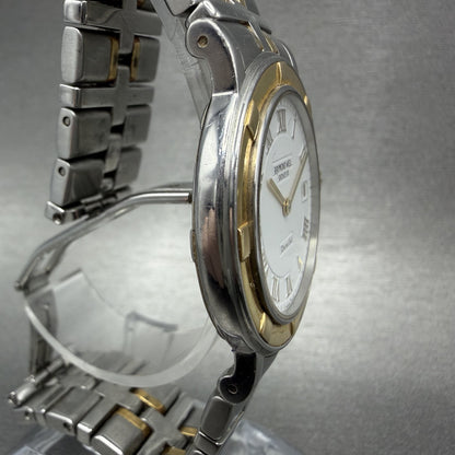 Raymond Weil Parsifal Watch Men 35mm White Dial Two Tone Date Round New Bat 95303