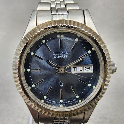 Citizen CQ Watch Women 25mm Blue Dial Silver Tone Daydate 1002R15097 New Batt1