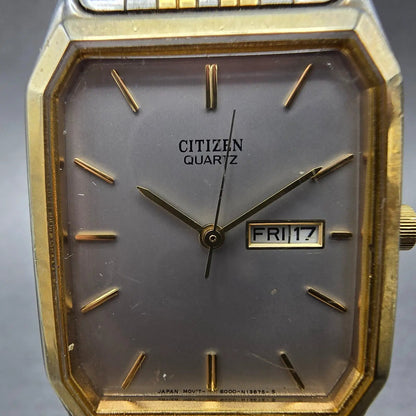 Citizen Watch Men 27mm Silver Dial Two Tone Daydate Rectangle 6000-S36548 PARTSL2