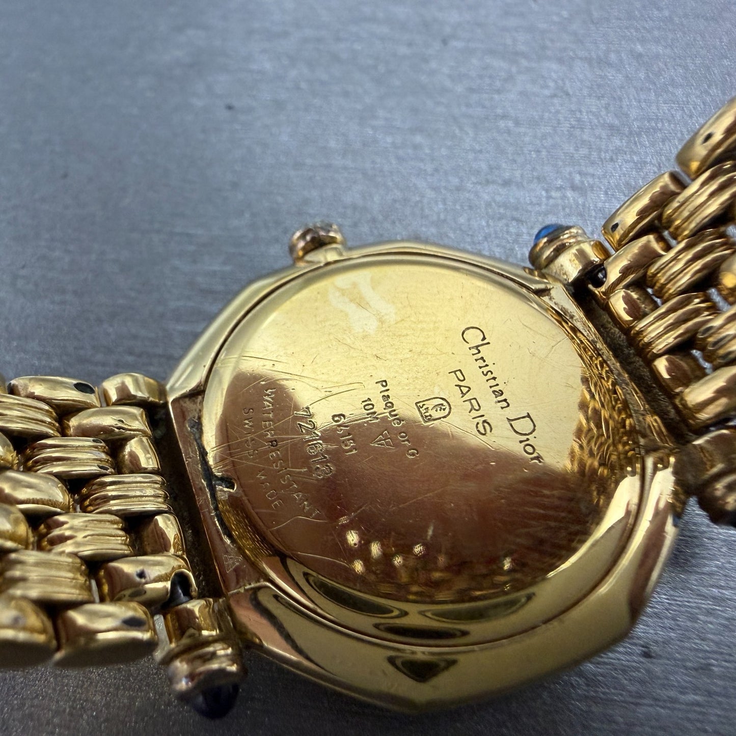 Christian Dior Watch Women 26mm White Dial Gold Plated  Round 64151 VTG PARTS10