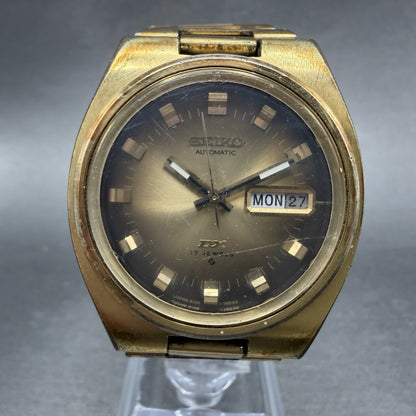 Seiko DX Automatic Watch Men 37mm Brown Dial Gold Tone Daydate 6106-7619 Runs0