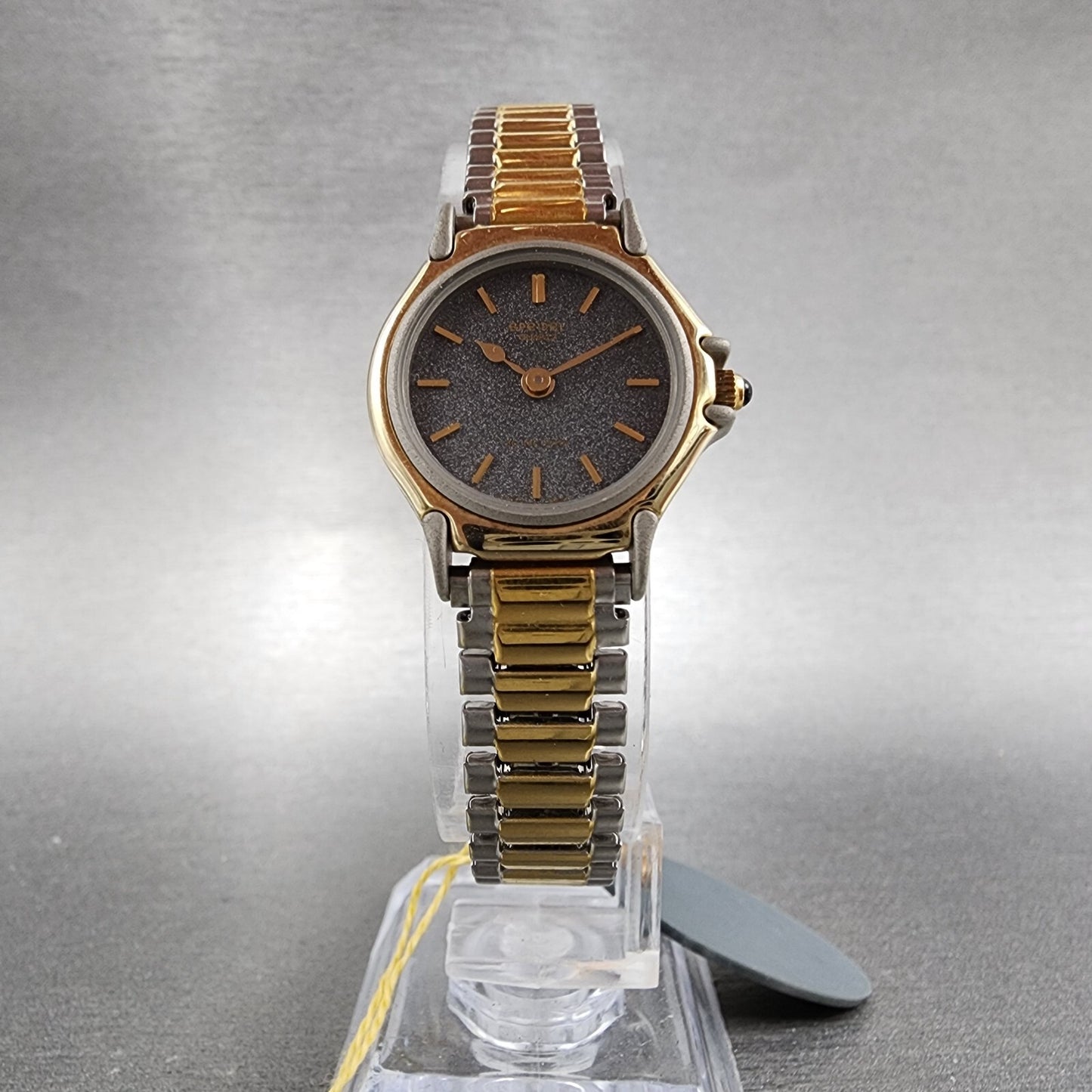 Speidel Watch Women 22mm Gray Dial Two Tone Round New Battery NOS