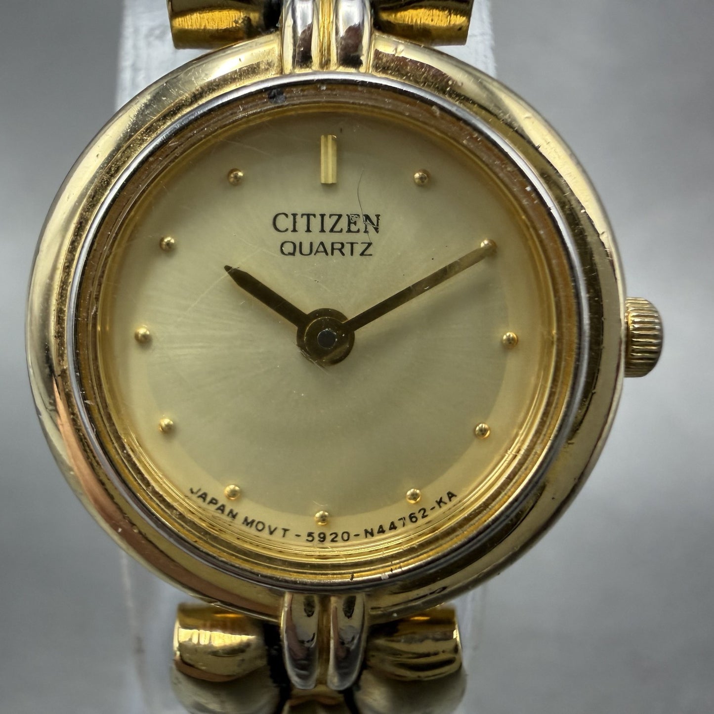 Citizen Watch Women 20mm Champagne Dial Gold Tone Round 5920S49500 New Battery1