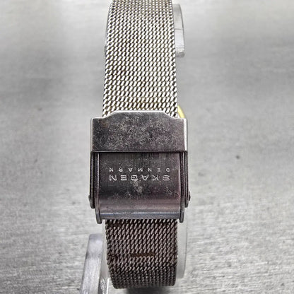 Skagen Watch Women 26mm White Dial Two Tone Date Round 3SGS New Battery FT127