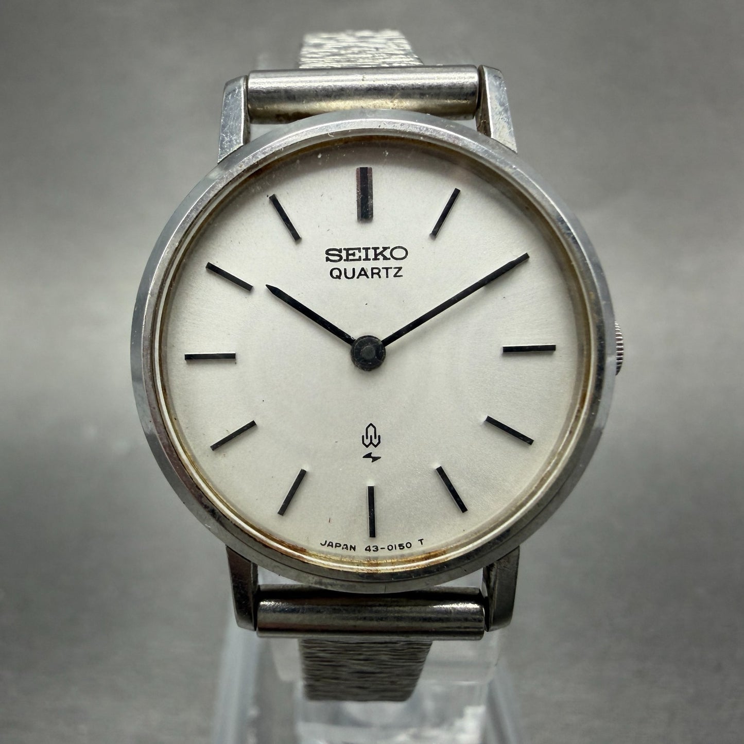 Seiko Watch Women 24mm White Dial Silver Tone Round 43-0070 New Battery Vintage20