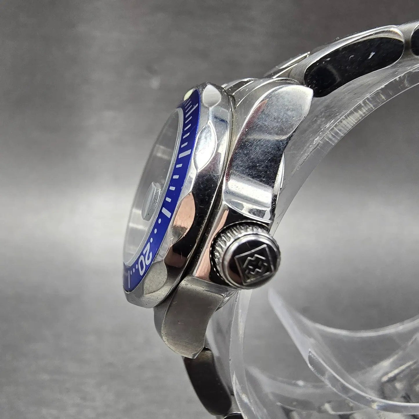 Invicta Pro Diver Watch Women 24mm Blue Dial Silver Tone Date 9177 New Battery Q2