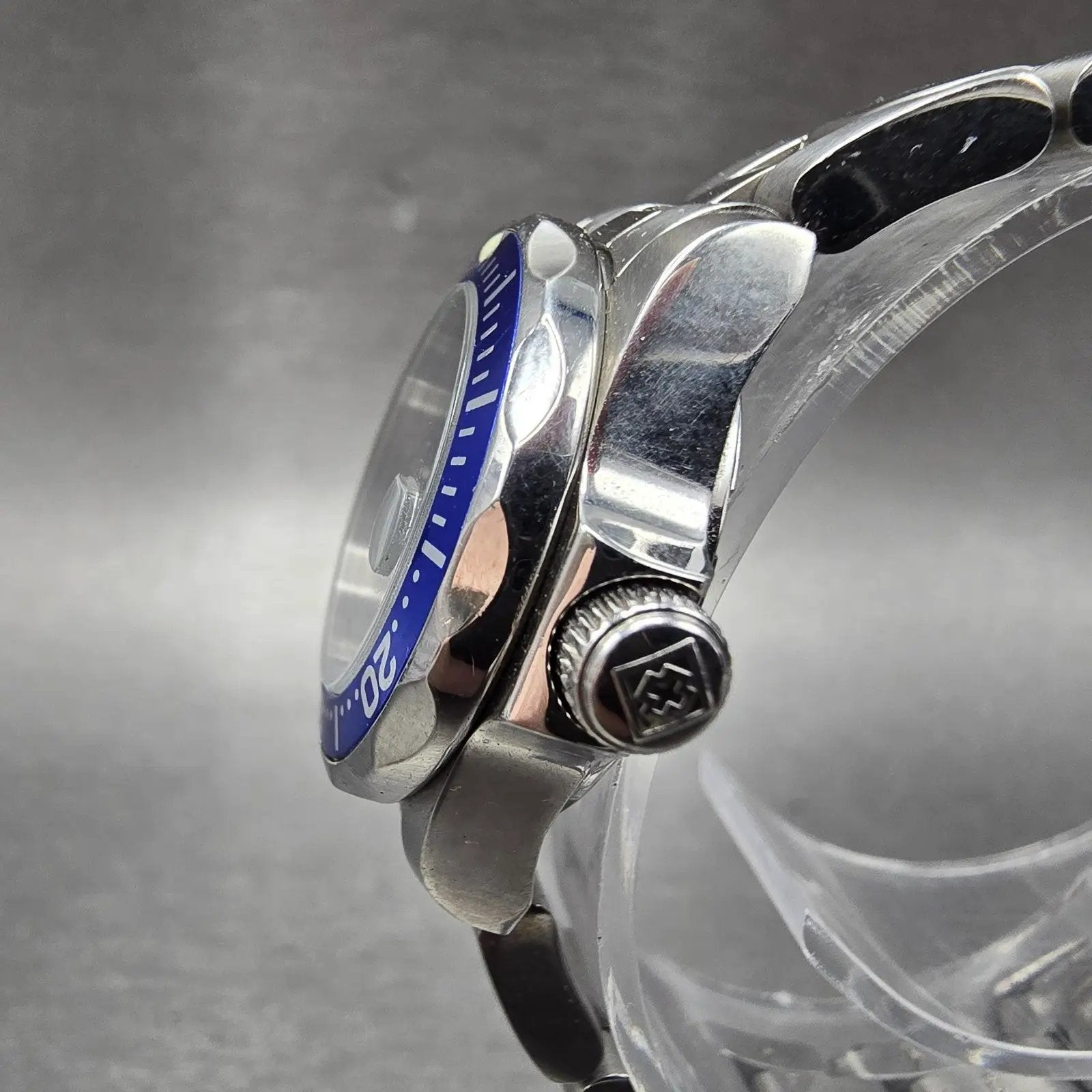Invicta Pro Diver Watch Women 24mm Blue Dial Silver Tone Date 9177 New Battery Q2