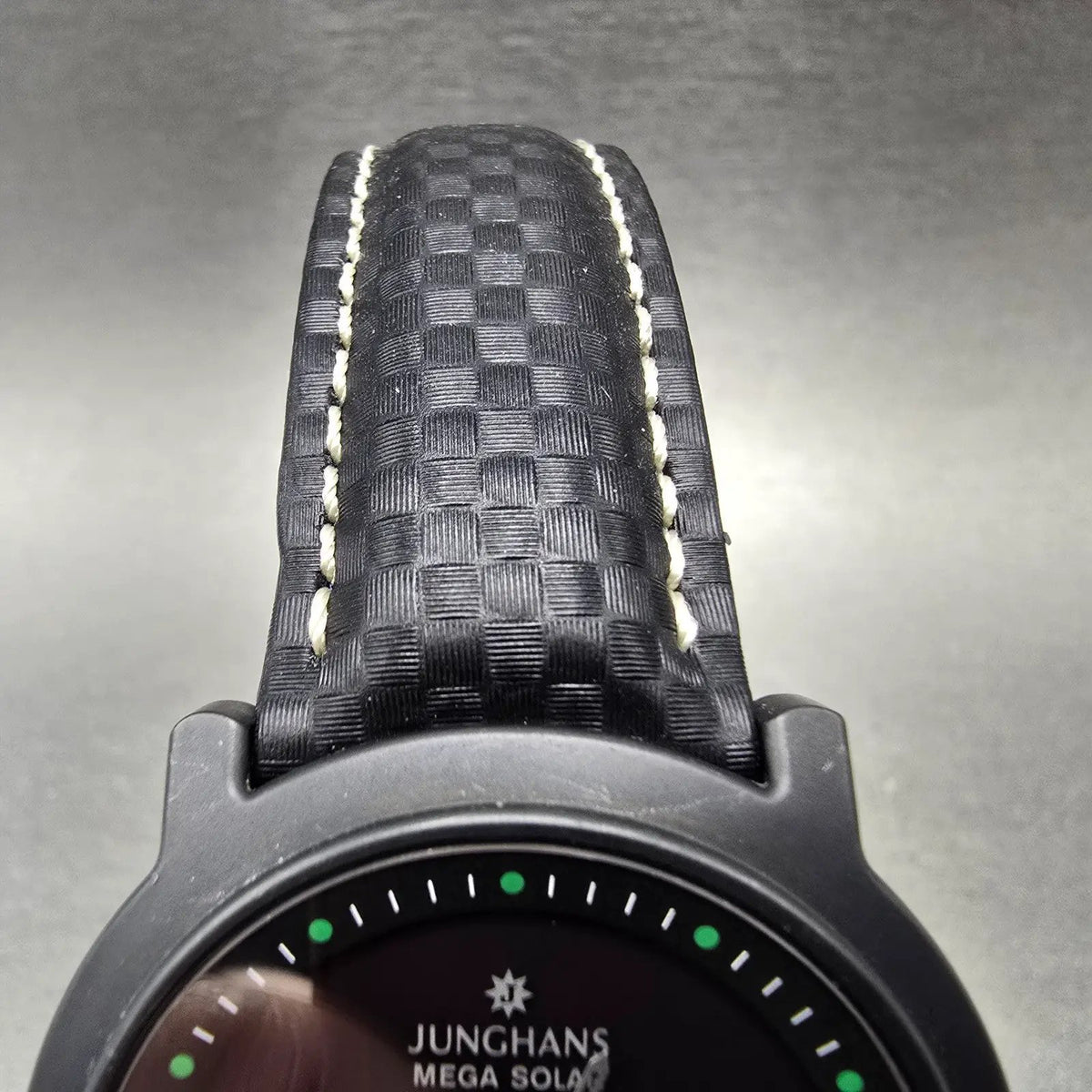 Junghans Mega Solar Watch Men 39mm Black Dial Ceramic 018/1500 Round Works4