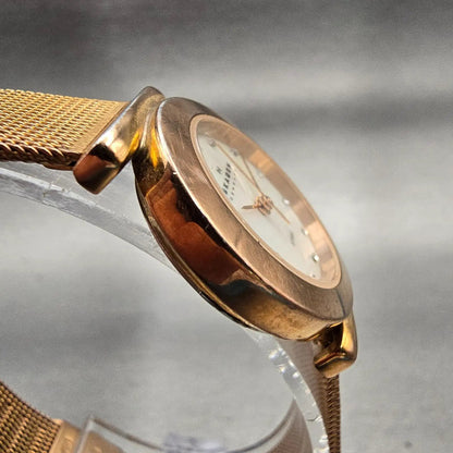 Skagen Denmark Watch Women 25mm MOP Dial Rose Gold Tone 107SRRD New Battery3
