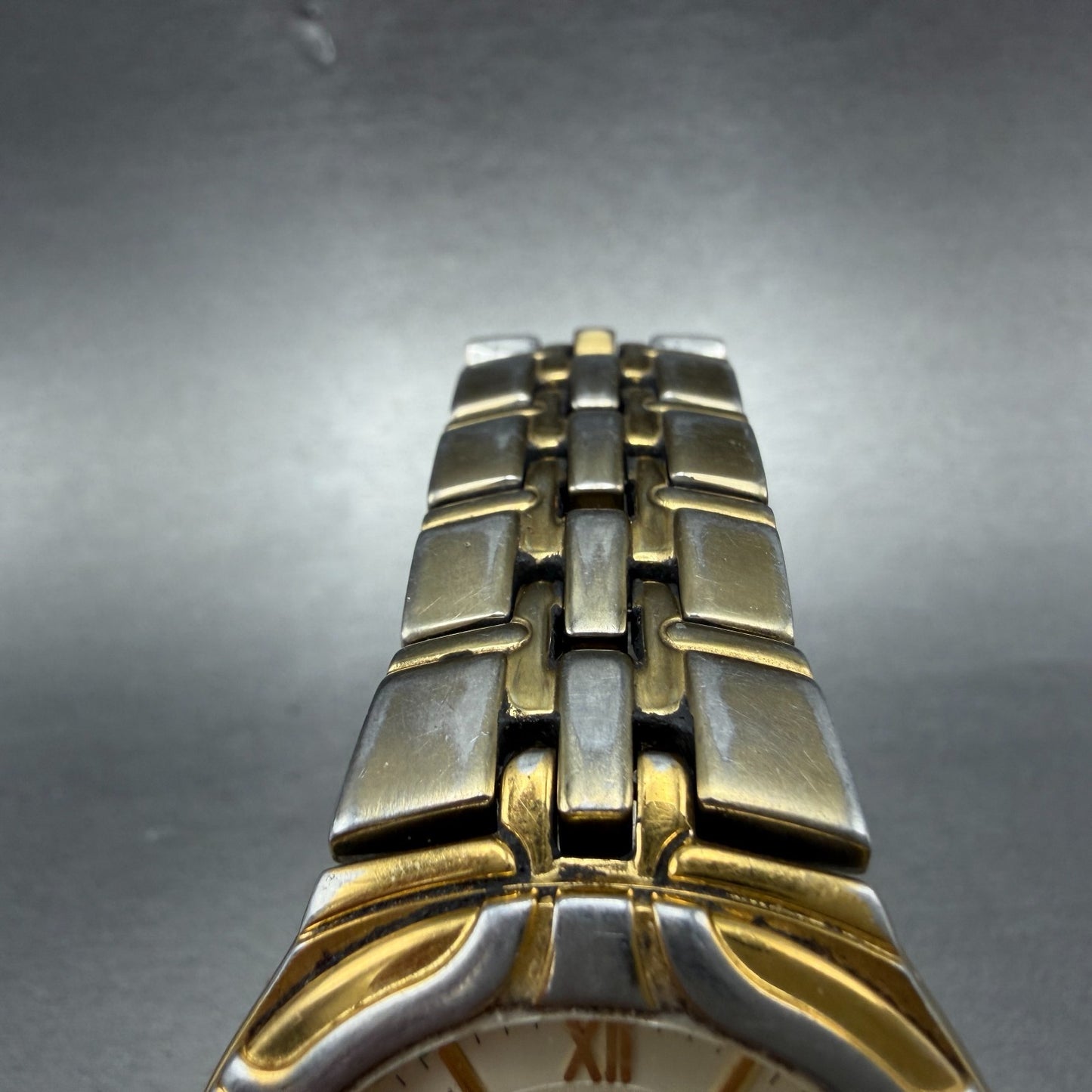 Seiko Watch Men 37mm White Dial Gold Date Round Vintage 7N42-0BD0 PARTS5