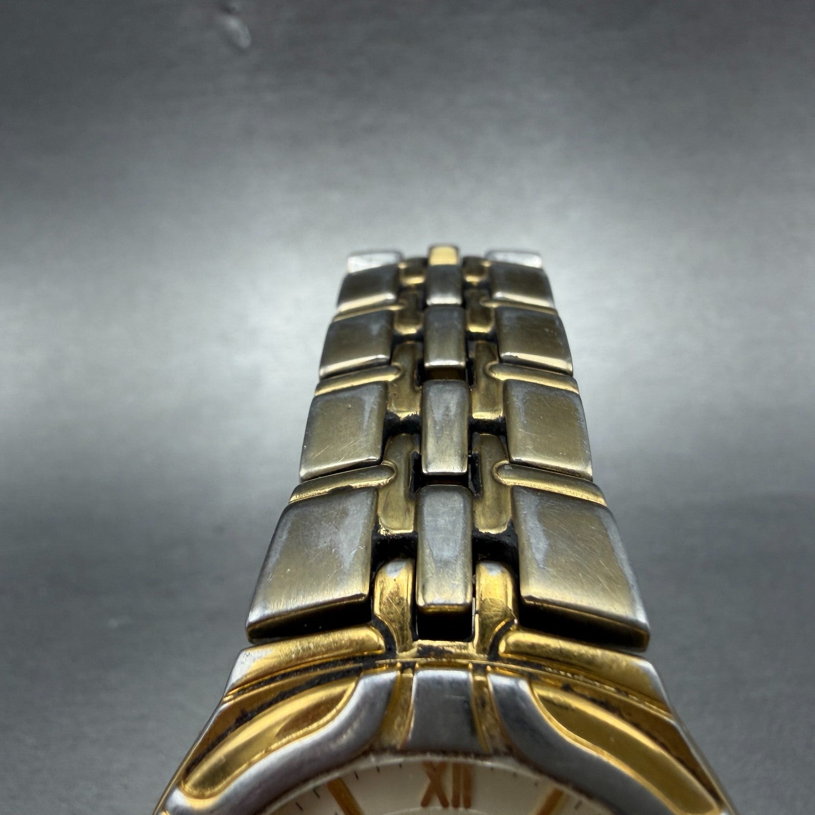 Seiko Watch Men 37mm White Dial Gold Date Round Vintage 7N42-0BD0 PARTS5
