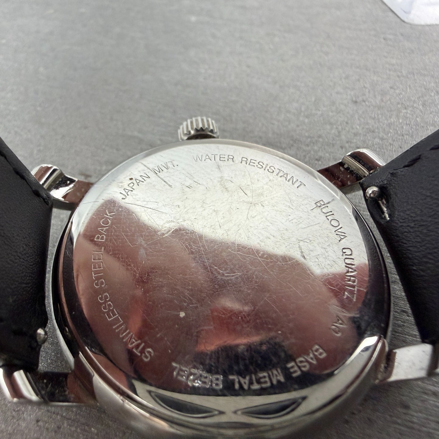 Bulova Watch Unisex 34mm Black Dial Silver Tone Date Round 96B60 New Battery9