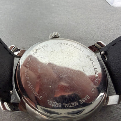 Bulova Watch Unisex 34mm Black Dial Silver Tone Date Round 96B60 New Battery9