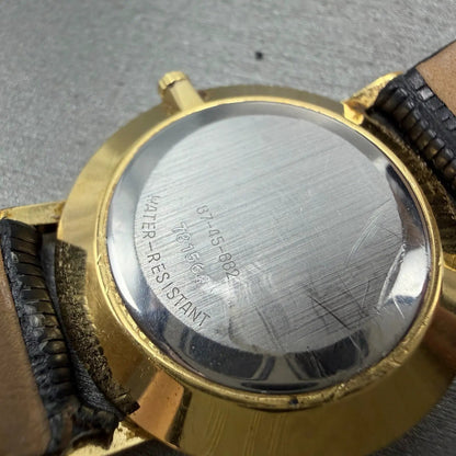 Movado Museum Watch Men 31mm Black Dial Gold Tone Round 87-45-882 New Battery N612