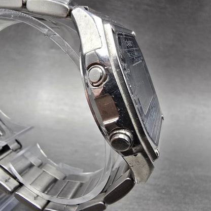 Casio Watch Men 36mm Silver Digital Alarm Chronograph W-350 New Battery VTG3