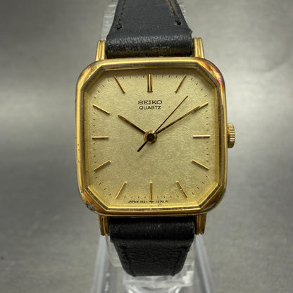 Seiko Watch Women 21mm Champagne Dial gold Tone Octagon 1421-5730 New Battery0