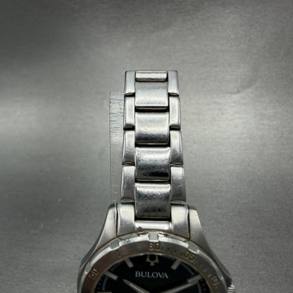 Bulova Dive Watch Women 30mm Black Dial Silver Tone Date 96M161 New Battery4