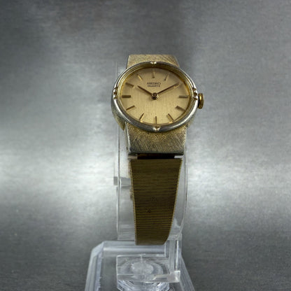Seiko Watch Women 19mm Champagne Dial Gold Tone Round 1400-0079 New Battery5