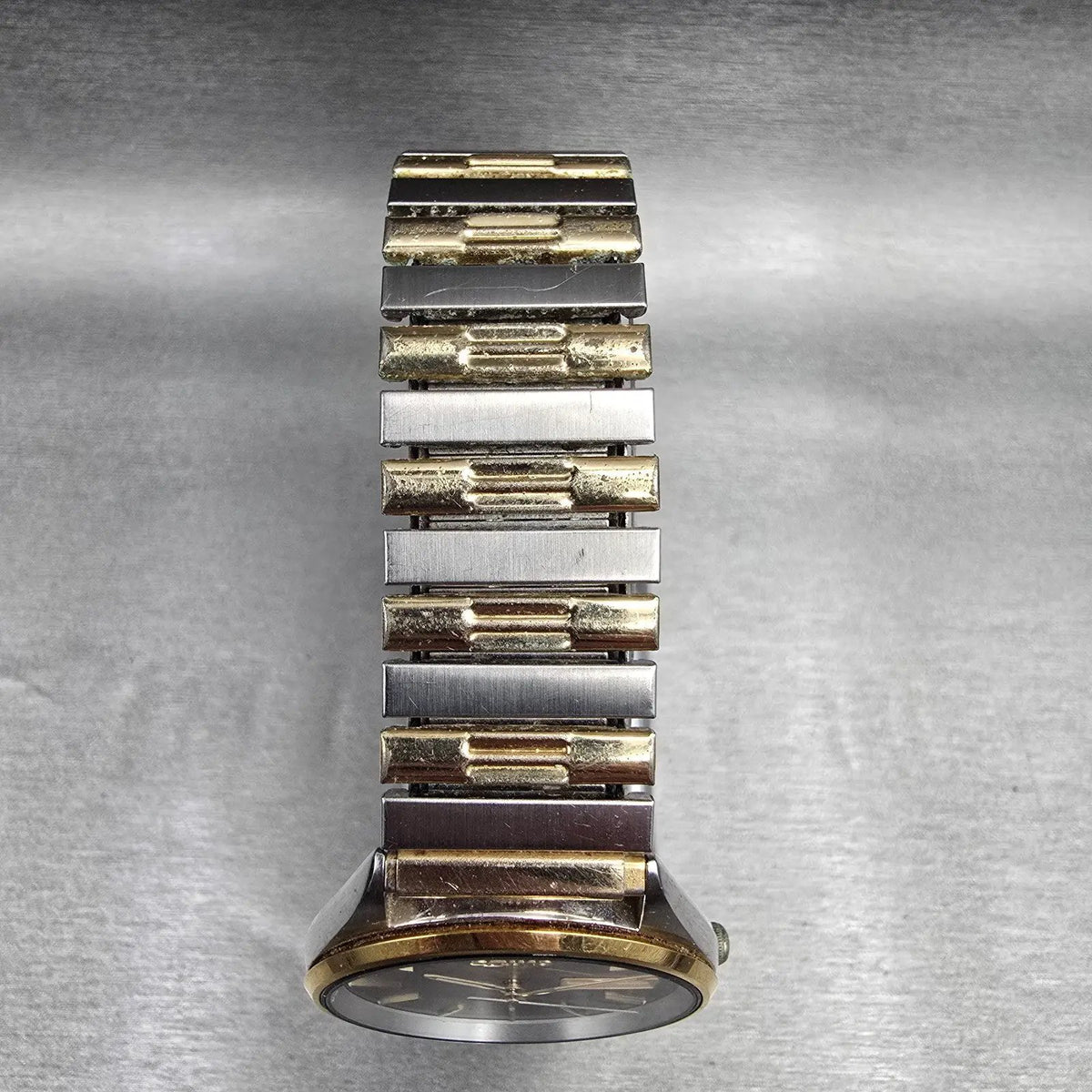 Seiko SQ Watch Men 34mm Gray Dial Two Tone Daydate Round 8123-8009 New Battery4
