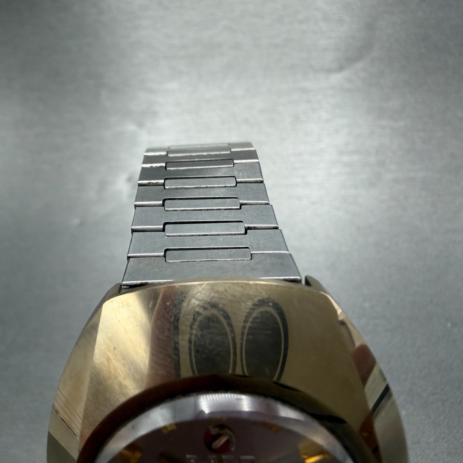 Rado Balboa V Watch Men 35mm Silver Dial Gold Tone Oval Date Automatic PARTS5