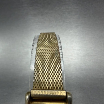 Seiko Tank Watch Women 18mm Champagne Dial Gold Tone 1400-5030 New Battery VTG4