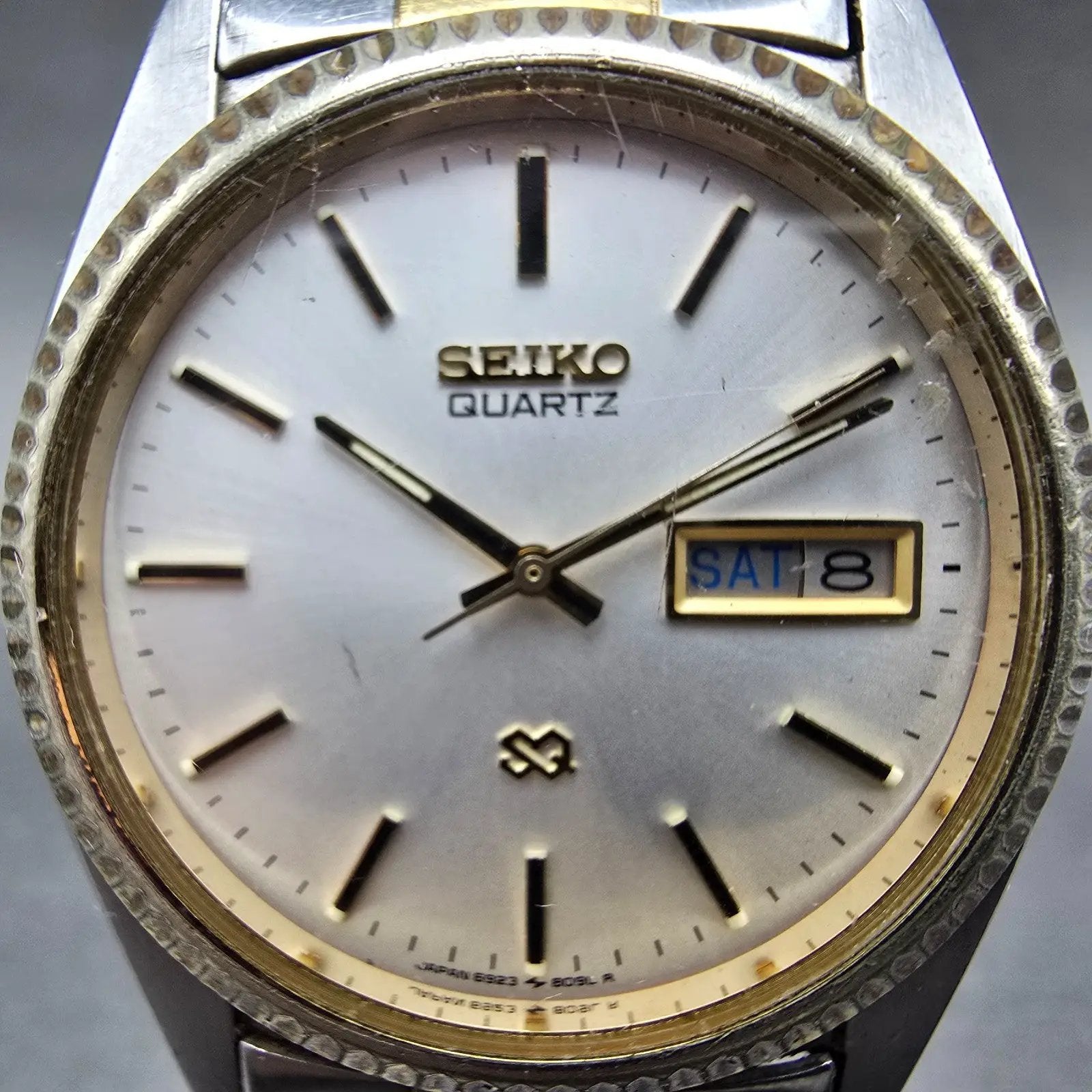 Seiko President Watch Men 36mm Gold Dial Two Tone Daydate 6923-8080 New Battery2