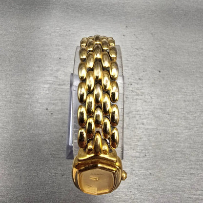 Seiko Watch Women 15mm Champagne Dial Gold Tone Oval Y150-5M89 New Battery VTG4